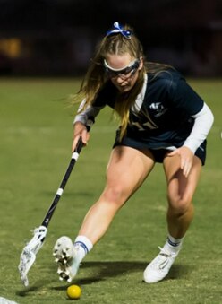 Meg Bown has played for Victoria multiple times. Picture: Australian Lacrosse Network and Lacrosse Victoria.