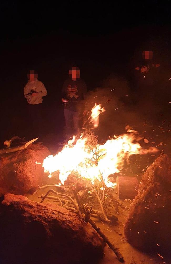 A Schoolies bonfire on Phillip Island beach. Picture: Facebook