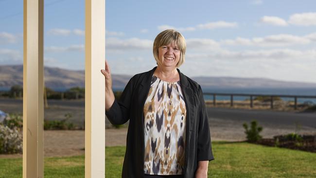 Century 21 South Coast owner, Shelley Bezuidenhout outside a holiday home in Aldinga Beach. Picture: Matt Loxton