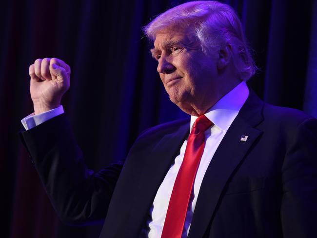 US President-elect Donald Trump arrives at the New York Hilton. Picture: Saul Loeb/AFP