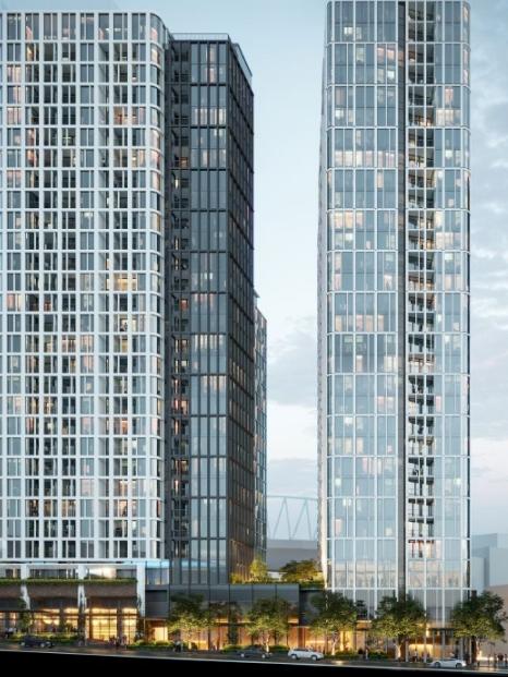 The towers — up to 100m high — would house 676 “built-to-rent’’ apartments.