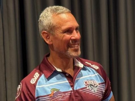CQ Capras head coach Lionel Harbin (centre) names Blake Moore and Tyler Szepanowski as co-captains for 2025.