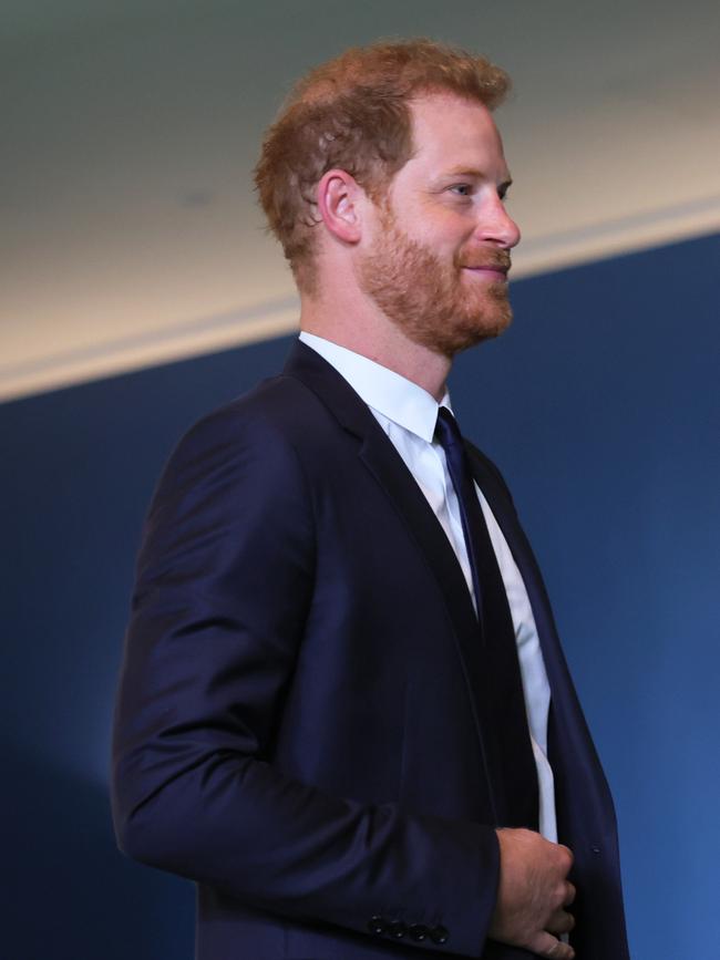 Prince Harry arrives at the UN in New York. Picture: Getty Images