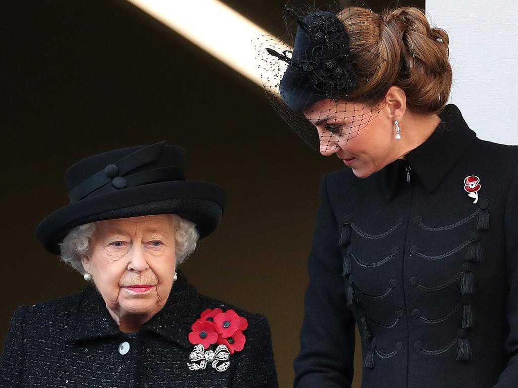 Kate took pride of place next to Her Majesty, with the two conversing naturally and happily. Picture: Chris Jackson/Getty Images