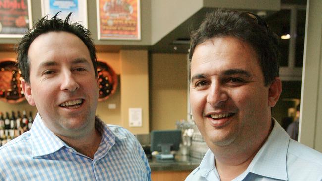 Darren Halpin and Adam Adams at the Beer, Business & Balls fundraiser for prostate cancer in 2009.