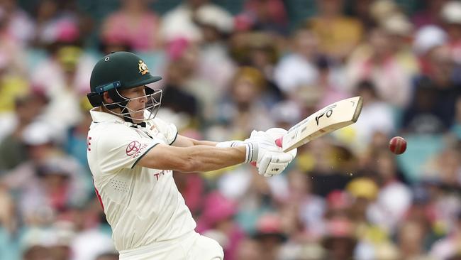 Marnus Labuschagne resumes on day three on 23. Picture: Getty