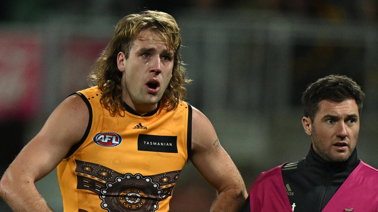 Hawthorn ruckman, Max Lynch, continues to suffer from concussion symptoms. Picture: Getty Images