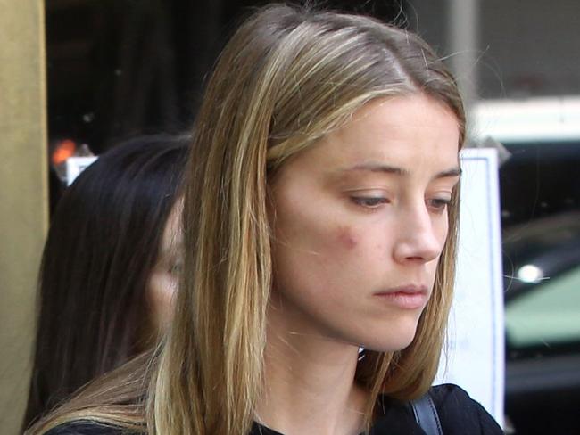 Amber Heard leaves court in LA after claiming Johnny Depp physically assaulted her. Picture: Clint Brewer/Splash News