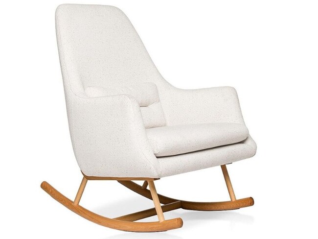 Relax in the EVIE Fabric Rocking Chair. Picture: Freedom