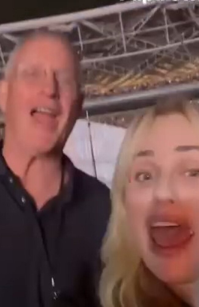 Scott Swift and Rebel Wilson sing along to ‘Shake it Off’ in Sydney. Picture: Rebel Wilson Instagram