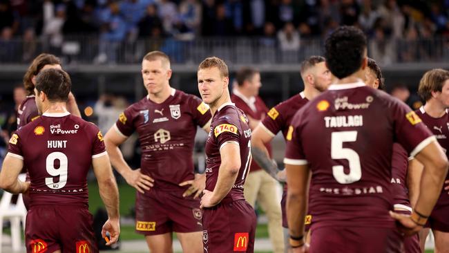 History shows the Maroons always turn up at Suncorp deciders. Picture: Getty Images.