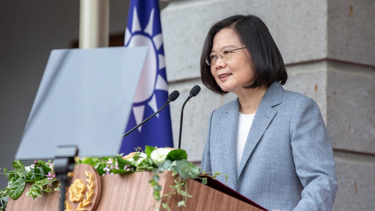 Ms Tsai said Taiwan would provide “necessary assistance” to Hong Kong. Picture: Taiwan Presidential Office via AP