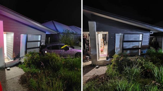 Ipswich mum Samantha Hartwig woke to the sound of a "big bang" in the early hours of Sunday January 23, when a drunk driver allegedly crashed into her home. Pictures: Supplied