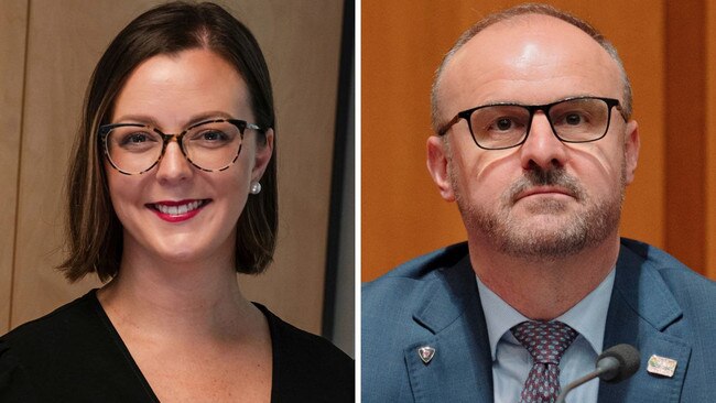 ACT chief prosecutor Victoria Engel, left, and ACT chief minister Andrew Barr. Picture: NewsWire / David Beach