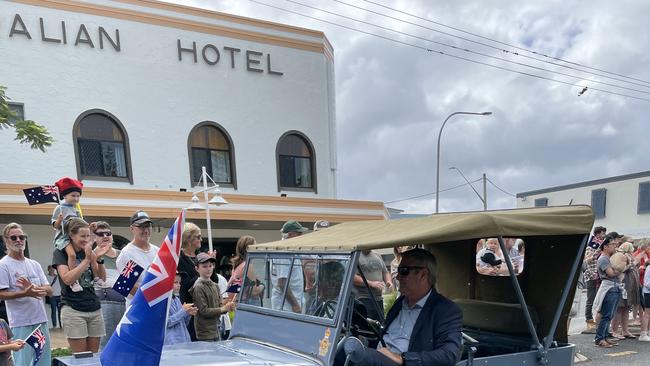 The midmorning march in Ballina on Anzac Day. Picture: Gianni Francis