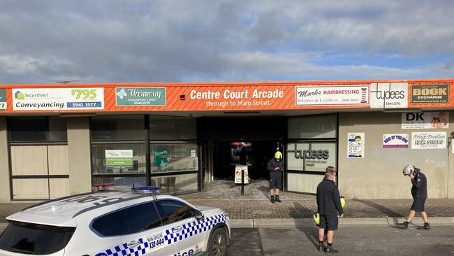 Emergency services at Pakenham's Centre Court Arcade. Picture: Hugo Timms