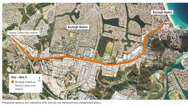 A light rail option to Varsity railway station originally proposed as part of the GCC consultation. PHOTO: Supplied.