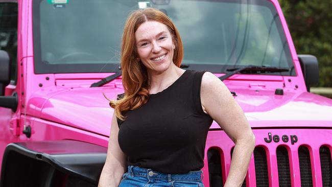 Daily Telegraph. 10, January, 2022.Shannon Micallef with her Jeep, in Coogee, today. Shannon is one of a growing number of inner city workers who donÃt want to use public transport because of covid.Picture: Justin Lloyd.