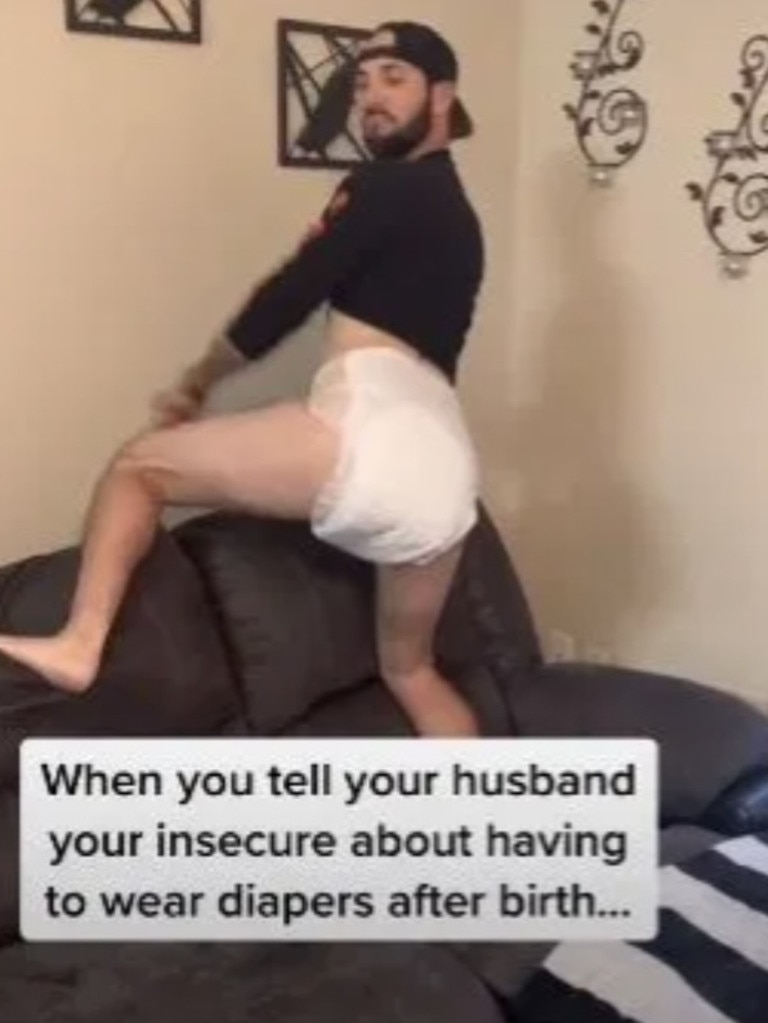 Dad Wears Postpartum Diapers In Viral TikTok, Helps His Wife's