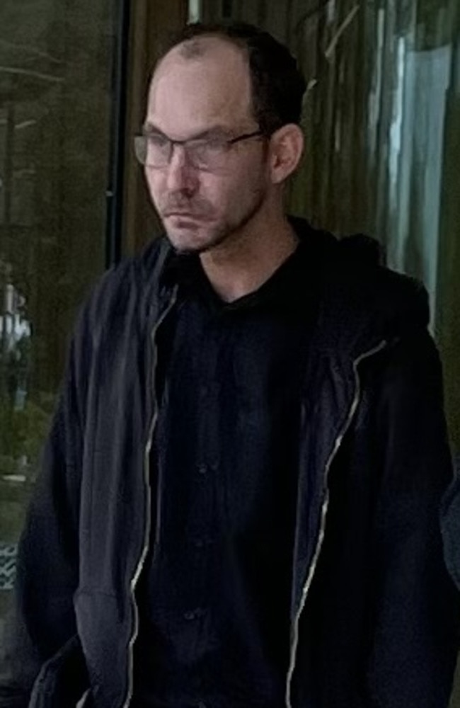 Robert Vivian Summerhayes leaves Coffs Court on July 2, 2024, charged with choking, assaults and using knives to avoid arrest. Picture: Janine Watson.