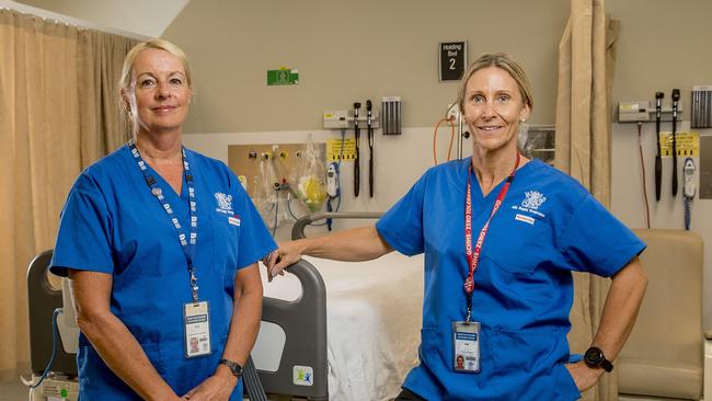 Clinical nurse consultants Sue Wentworth and Kim Lappin are mental health nurses at the Gold Coast University Hospital. Picture: Jerad Williams