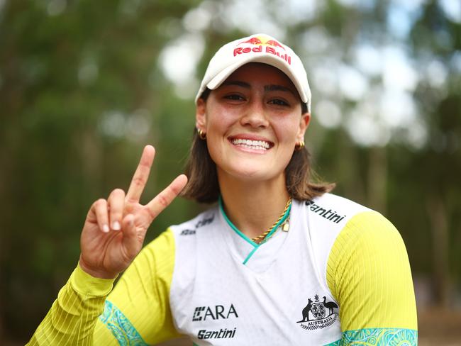 Saya Sakakibara poses during the 2024 BMX Racing World Cup at Brisbane SX International BMX Centre. Picture: Chris Hyde/Getty Images