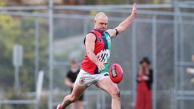 Trent Standen kicked 30 goals in the final game of the home and away season to pass 100 goals for the season. He went on to kick nine in the finals to finish with 110 for the season. Picture: Nikki Davis-Jones