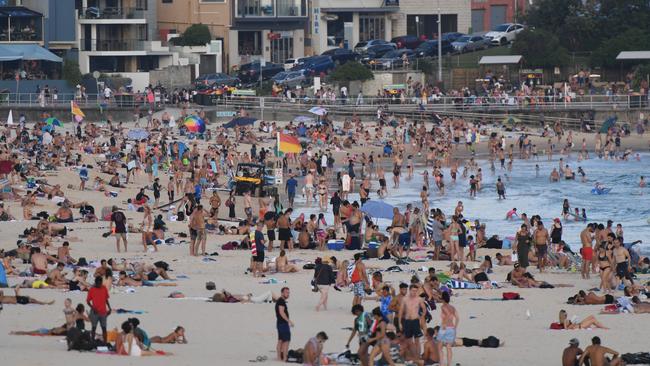 Huge crowds are expected to flock to the beaches, including Bondi Beach, to beat the heat in Sydney. Picture: AAP