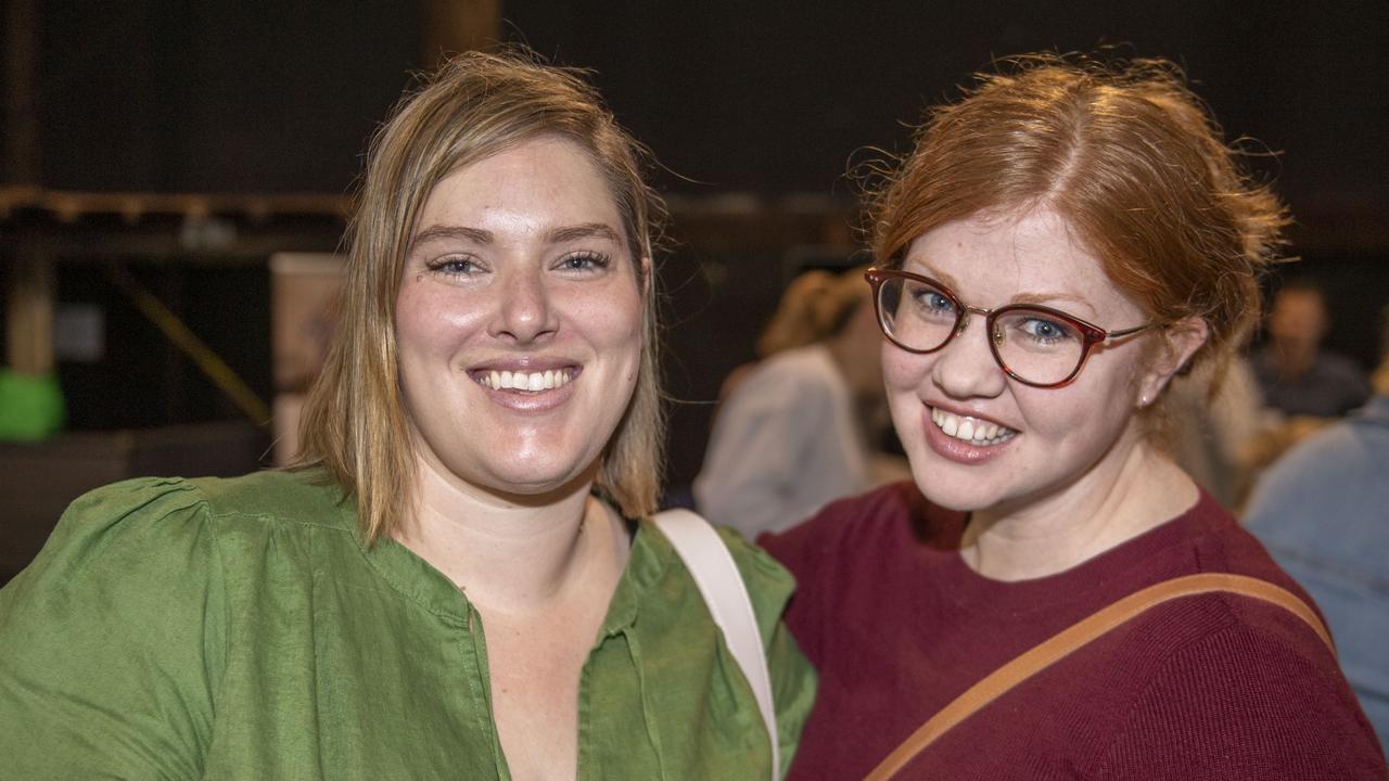 Veronica Lock and Emmeline McLean. Mums &amp; Bubs Expo at the Makers Market Toowoomba. Sunday, May 15, 2022. Picture: Nev Madsen.