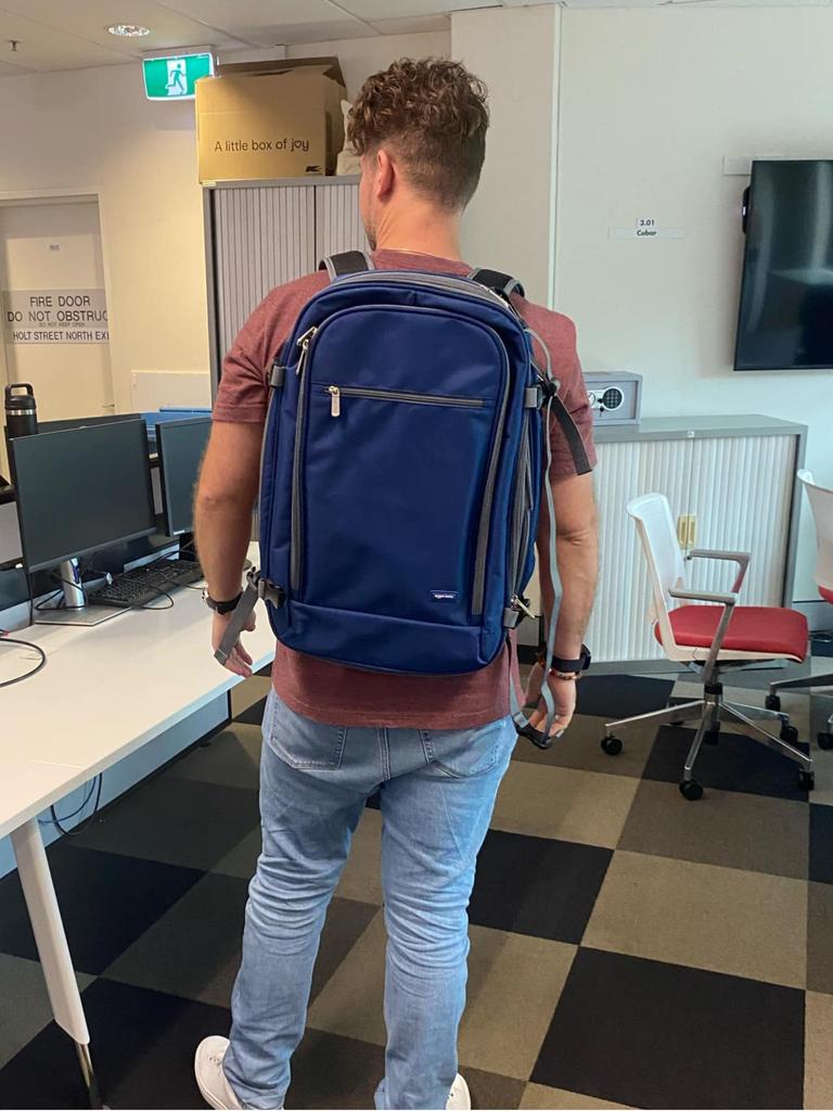 Amazon Basics Carry-On Travel Backpack. Picture: Troy Nankervis