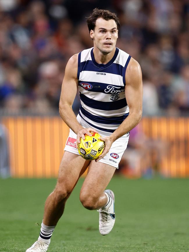 Jack Bowes has stepped into the void left by Patrick Dangerfield down at the Cattery. Picture: Michael Willson/AFL Photos via Getty Images.