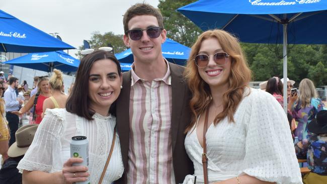 Kaela, Darcy and Alana at the Rockhampton Jaguar Land Rover Pop-Up Polo on June 3, 2023. Picture: Aden Stokes