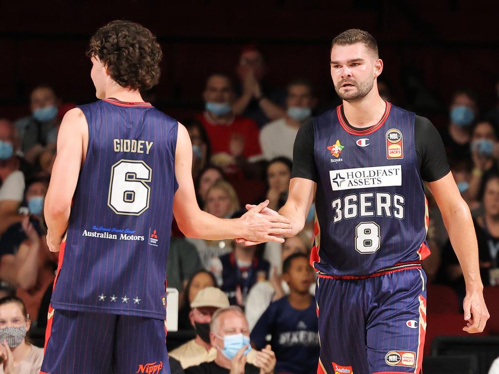 Adelaide 36ers duo Josh Giddey and Issac Humhpries have been named in a strong 24-man Boomers squad in preparation for the 2021 Tokyo Olympics. Picture: Daniel Kalisz/Getty Images