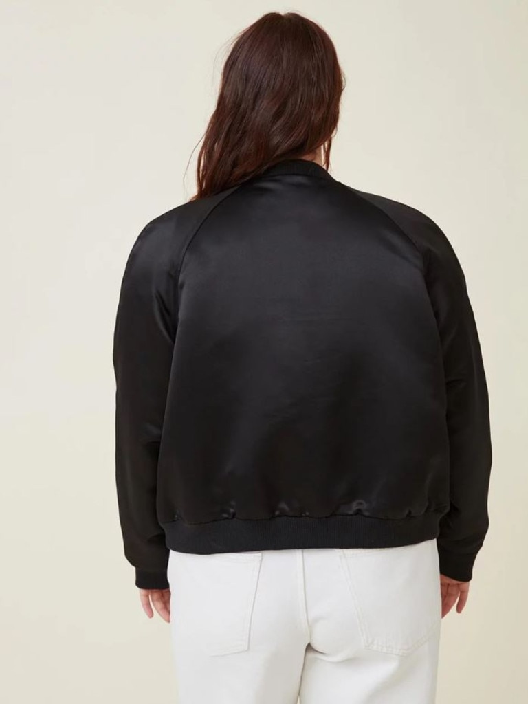 Cotton On Curve Curve Satin Bomber Jacket. Picture: THE ICONIC.