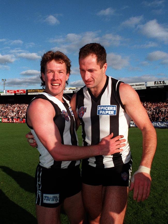 Gavin Brown and Craig Kelly in their playing days in 1996.