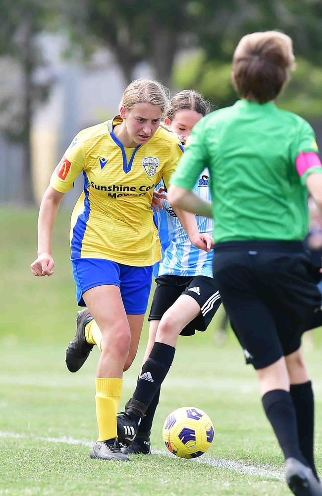 SOCCER: U 13 girls, Kawana V Maroochydore. Picture: Patrick Woods.