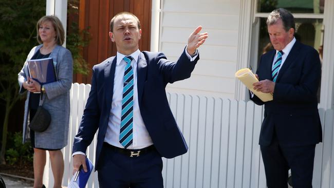 Ryan Pagan, son of Dual AFL premiership coach-turned-real estate agent Denis Pagan who today auctioned Denis's childhood home at 140 Station St which has been transformed into a high-end townhouse. His family lived in the house from 1944. Pagan lived there until he married at 26 and said his footy career started on Station St. . Pic: Michael Klein