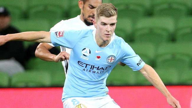 Melbourne City midfielder Riley McGree has started every game since the Round 1 derby. Picture: AAP