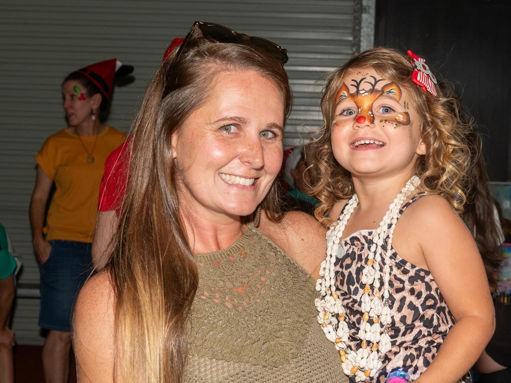 Kobie and Myah McCarthy at Christmas Carols Hosted by Sarina Surf Lifesaving Club Saturday 21 December 2024 Picture:Michaela Harlow