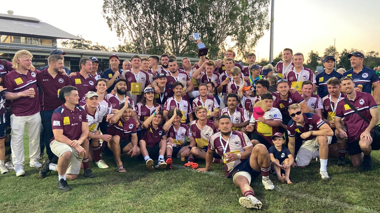 Noosa Dolphins celebrate winning the 2024 A-grade grand final. Picture: Patrick Gillett/Pattman Sport.