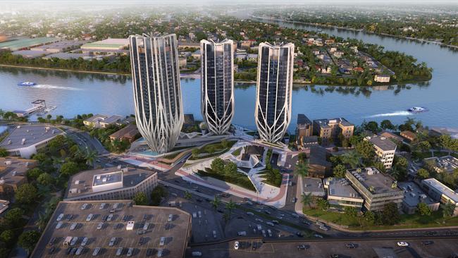 Artist’s impression of the triple tower for the old ABC site at Toowong.