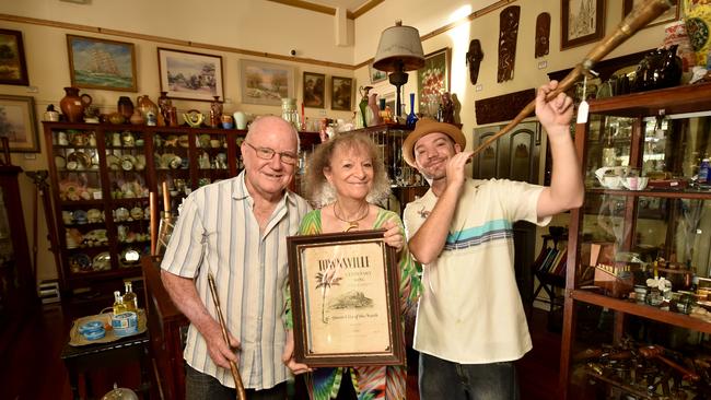 Ian, Joelle and Tristan Fleming at the Speckled Hen Antiques and Collectibles which has celebrated its 50th birthday. Picture: Evan Morgan