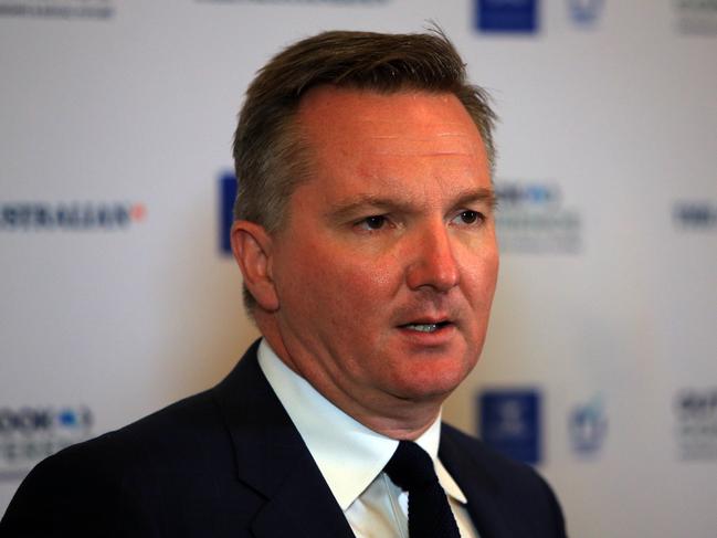 11/10/18 Shadow treasurer Chris Bowen MP speaks during a press conference at the Australian's outlook conference at the Grand Hyatt. Aaron Francis/The Australian