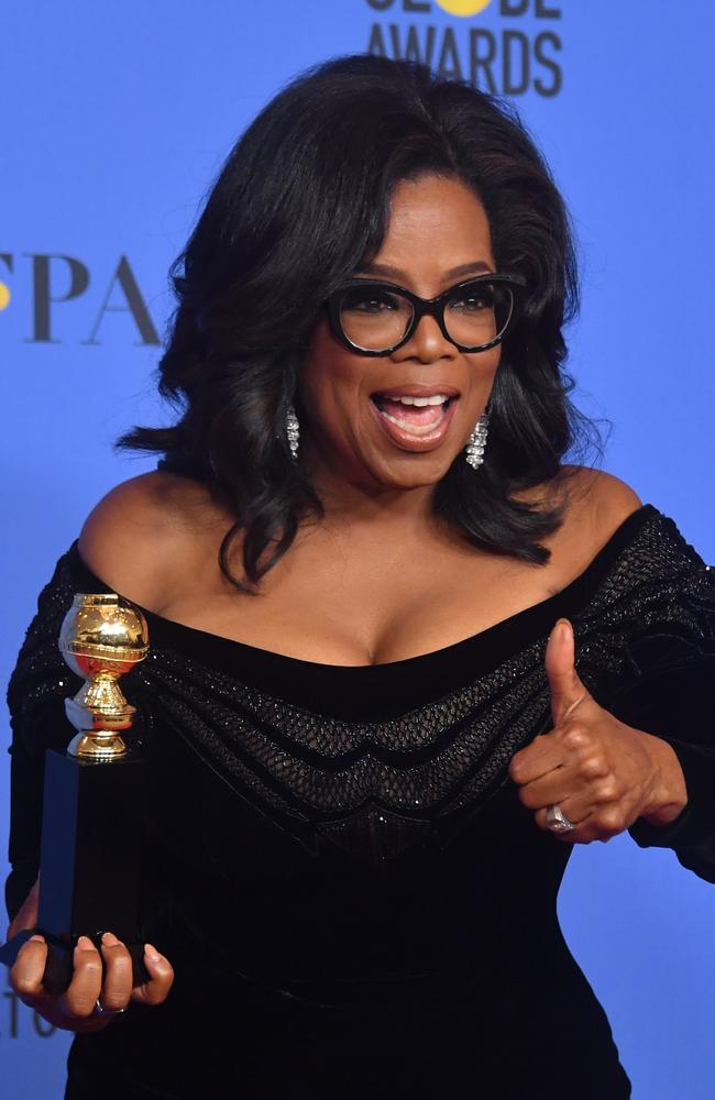 Oprah Winfrey was recognised with the Golden Globes’ Cecil B. DeMille Award in 2018. Picture: AFP