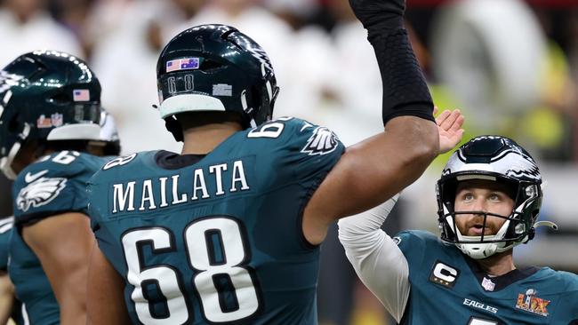 Jordan Mailata has quickly become one of the best offensive tackles in the NFL (Photo by Emilee Chinn/Getty Images)