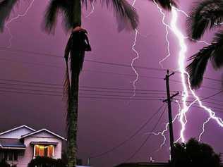 CLIMATE CHANGE: Wild storms just north of the Sunshine Coast. Picture: Mitchell Bow