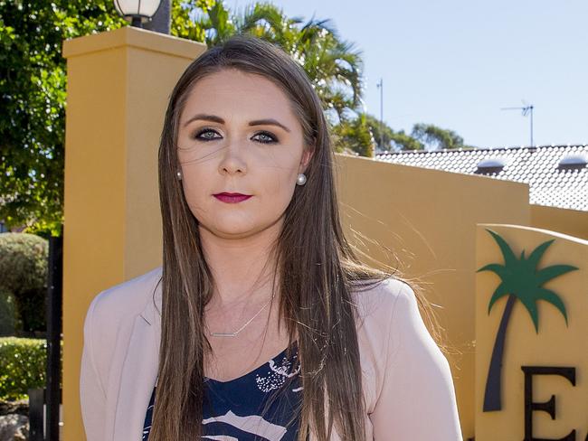 Member for Gaven, Meaghan Scanlon, talking to the media on new revelations regarding Federal Government failures at the Earle Haven aged care facility in Nerang. Picture: Jerad Williams