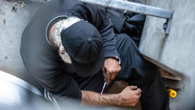 Young children in the area are often exposed to drug use. . Picture: Sarah Matray
