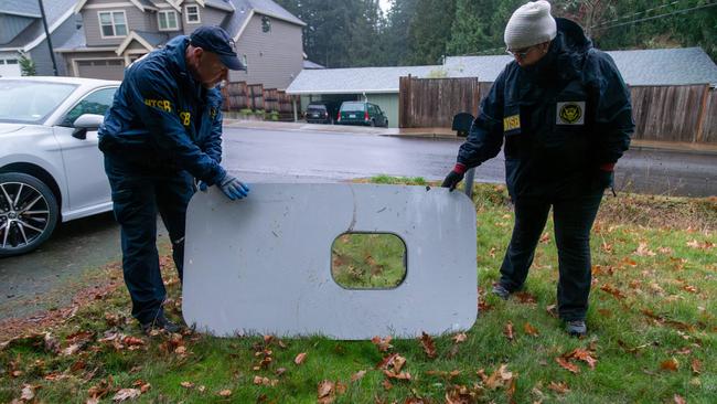 The door plug from the Alaska Airlines Boeing 737 Max 9. Picture: NTSB/AFP