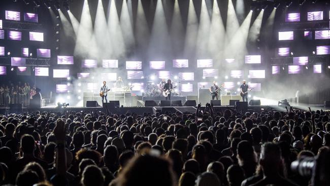 Foo Fighters pictured preforming at Sydney Showground, Homebush. Picture: The Sunday Telegraph / Monique Harmer